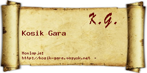 Kosik Gara névjegykártya